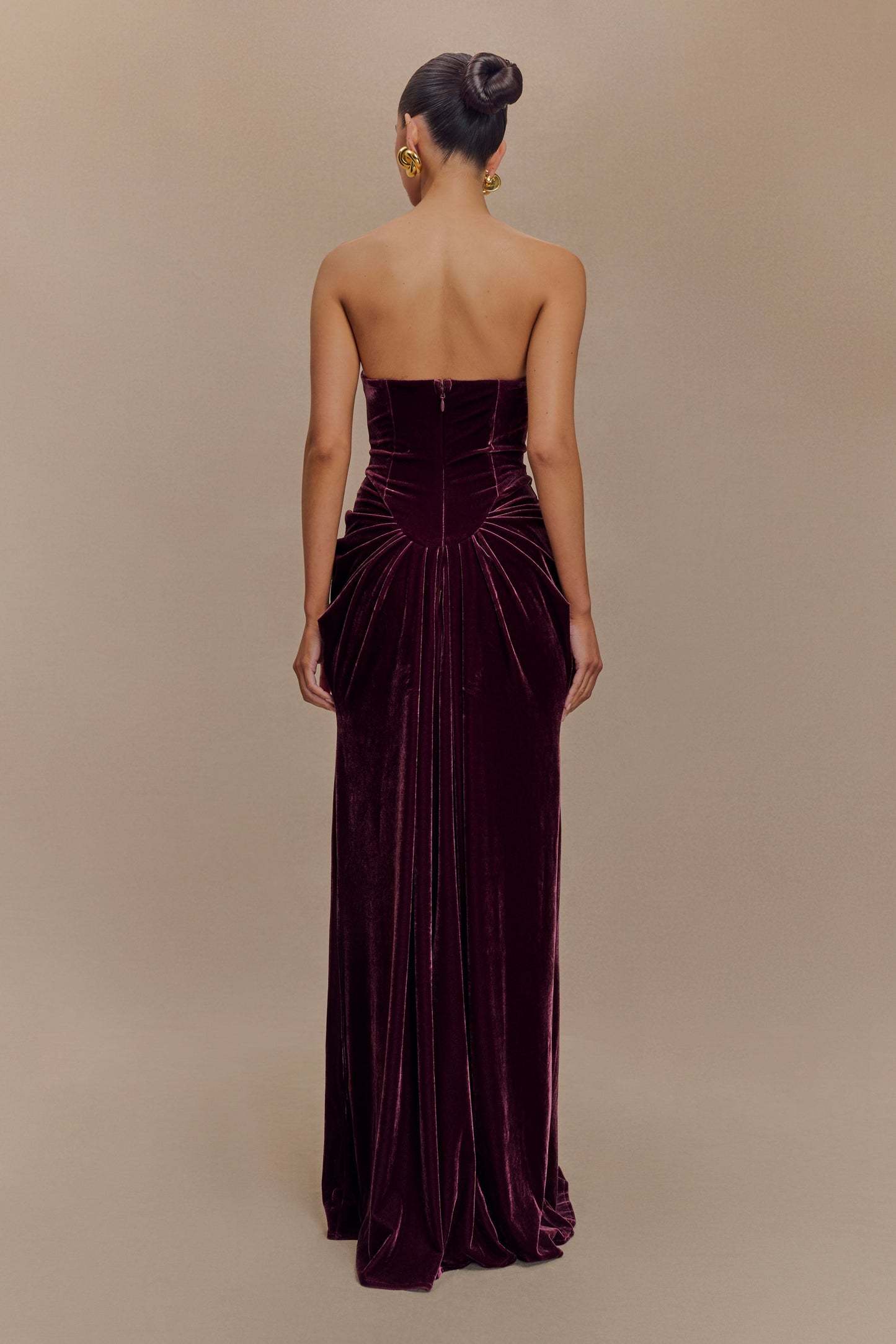 Solid Velvet Off Shoulder Maxi Dress