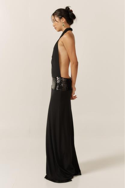 Sequin Splicing Sleeveless Maxi Dress