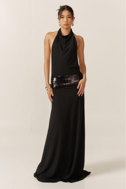 Sequin Splicing Sleeveless Maxi Dress
