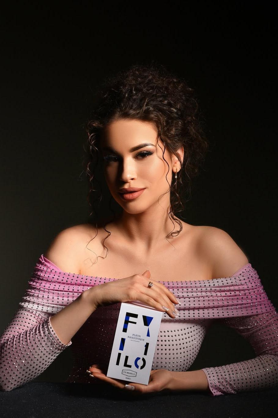 Silver-Embossed Fabric Off-Shoulder Midi Dress