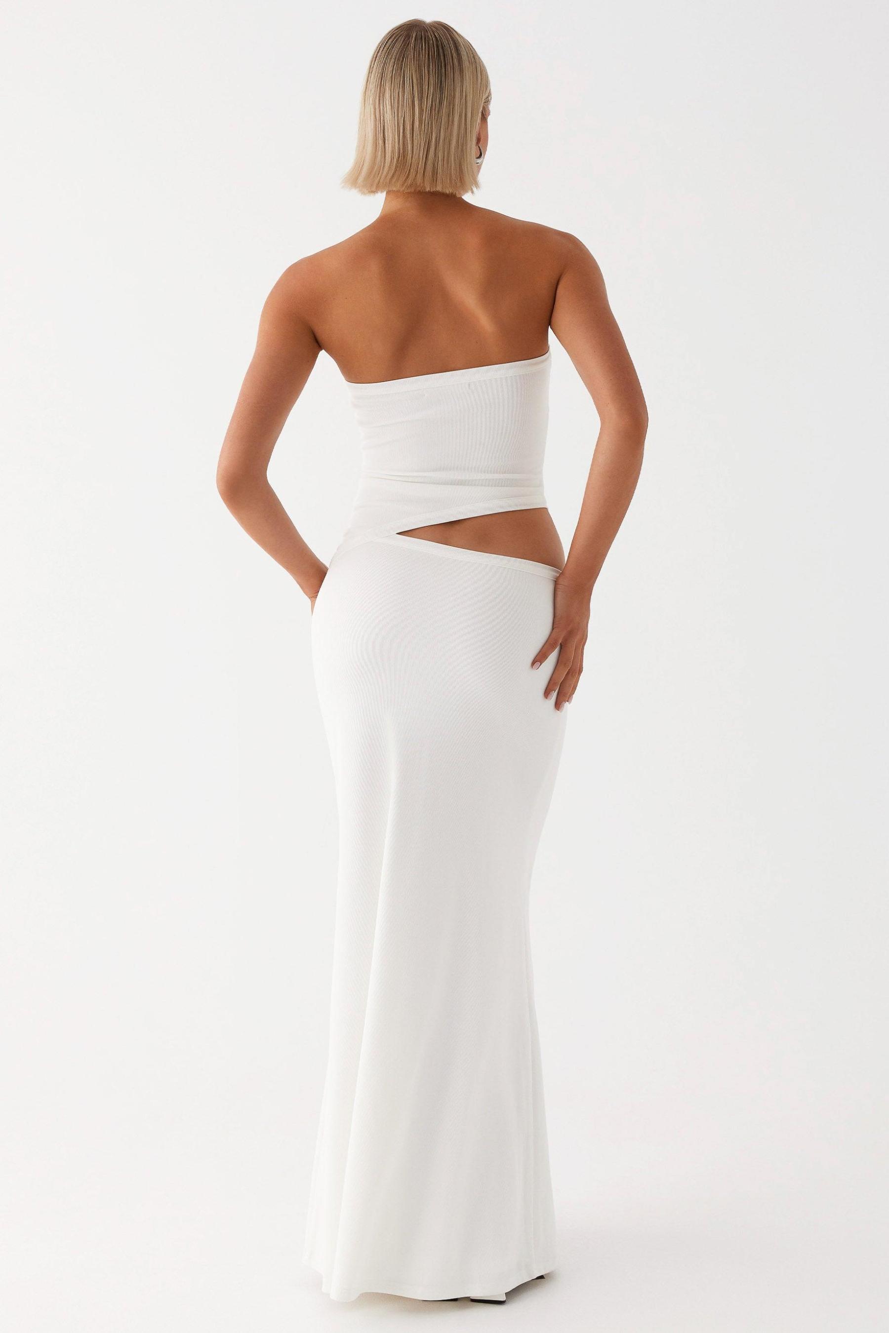 Off-Shoulder Cut-Out Ruched Maxi Dress