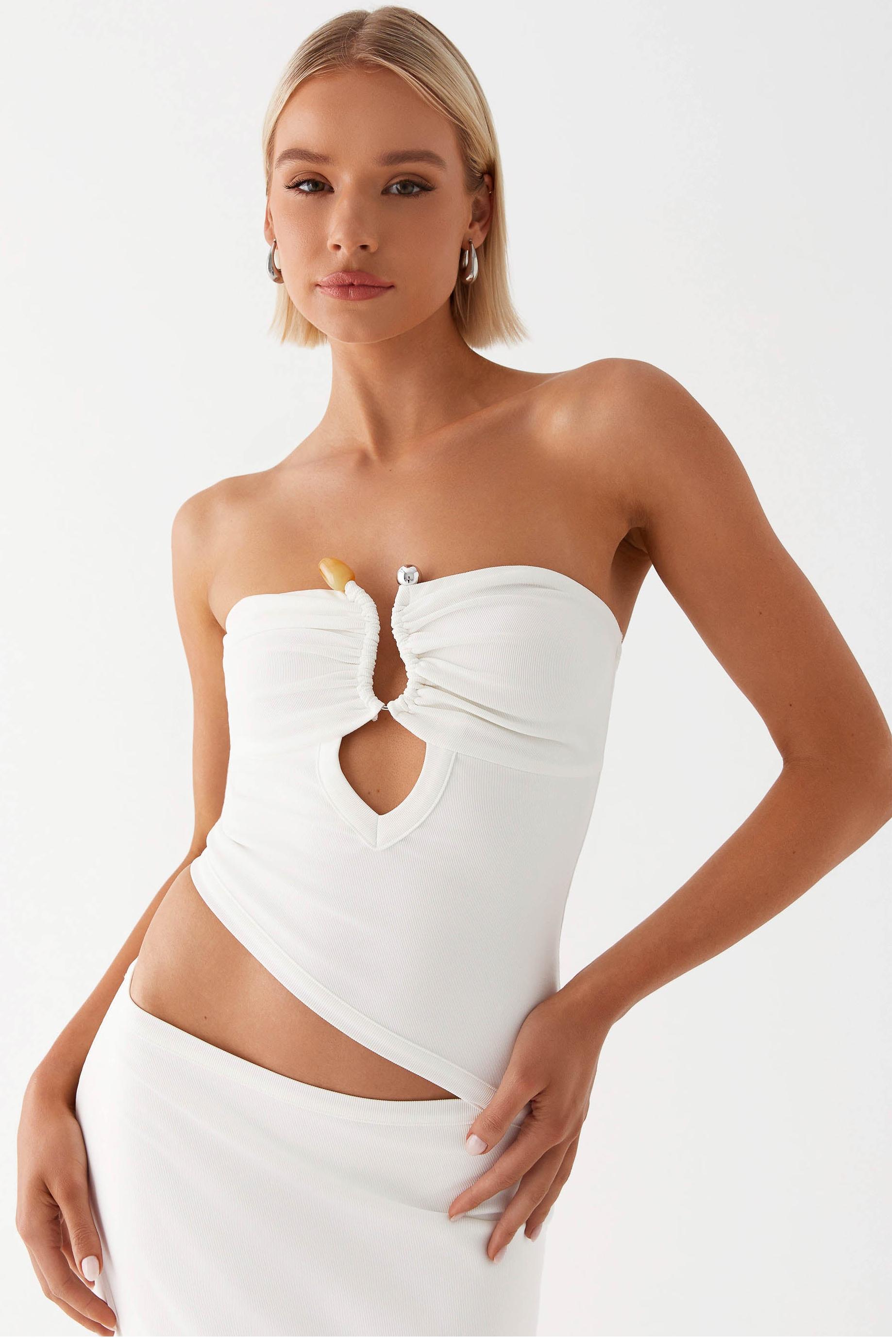 Off-Shoulder Cut-Out Ruched Maxi Dress