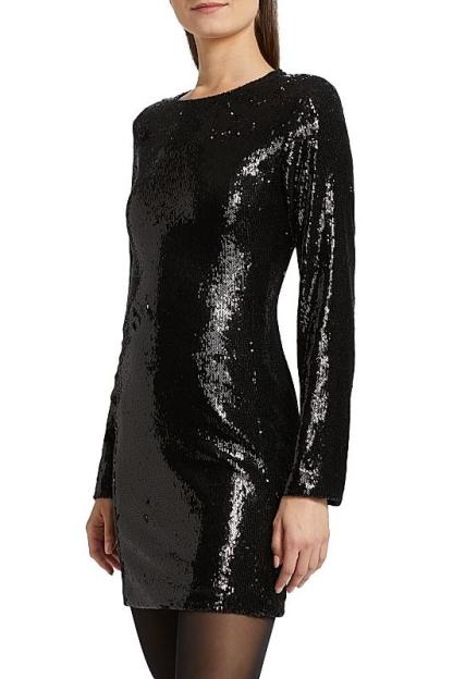 Sequin Long Sleeve Mini Dress