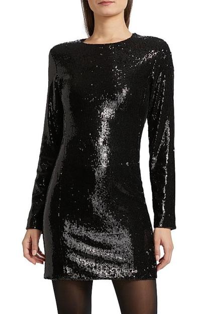 Sequin Long Sleeve Mini Dress