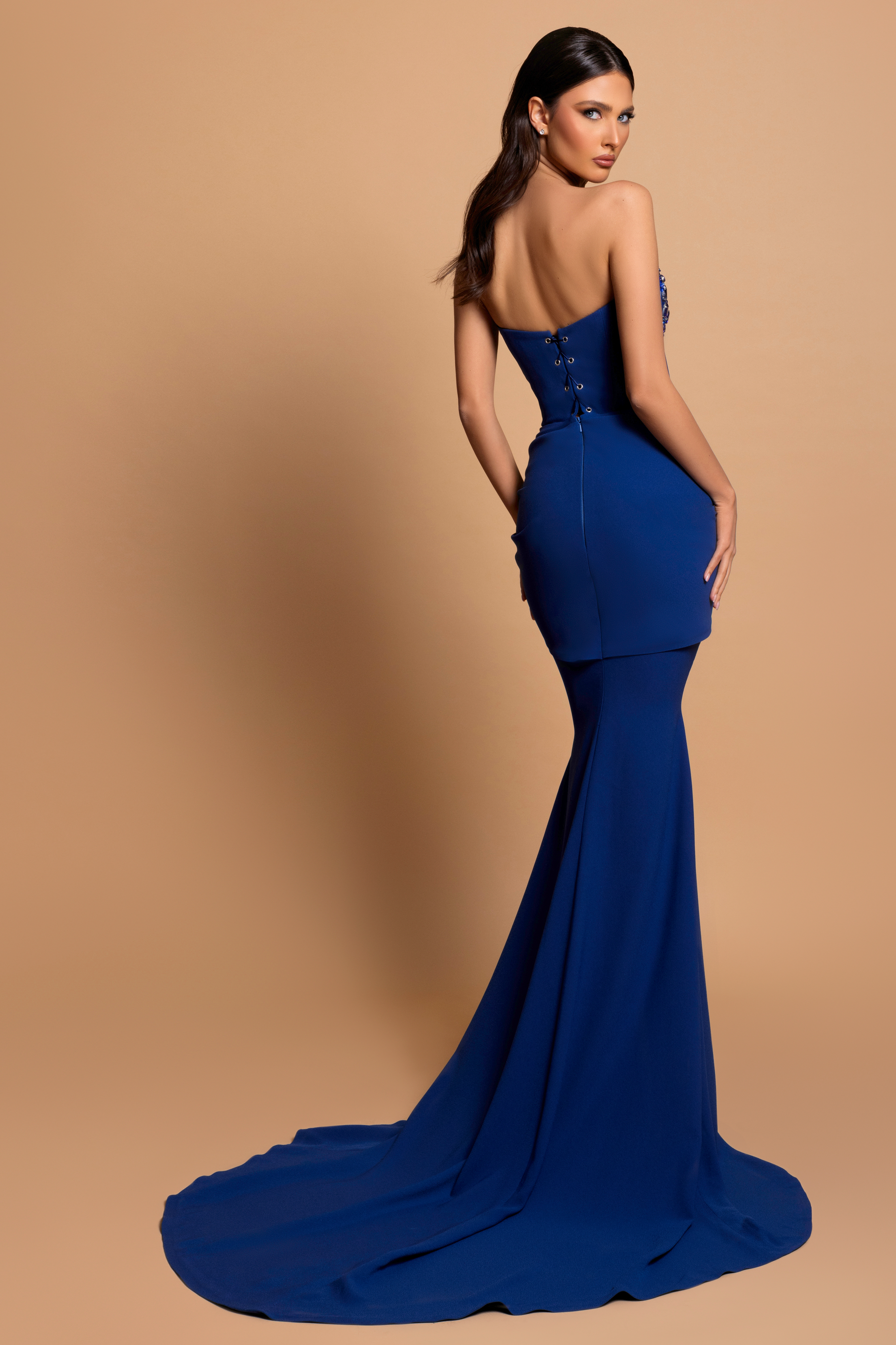 Rhinestone Knotted Off-Shoulder Midi Dress