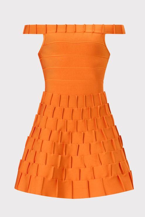 Solid Bandage Off-Shoulder Mini Dress