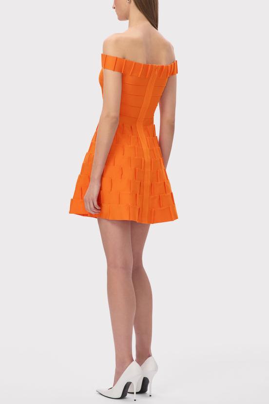 Solid Bandage Off-Shoulder Mini Dress