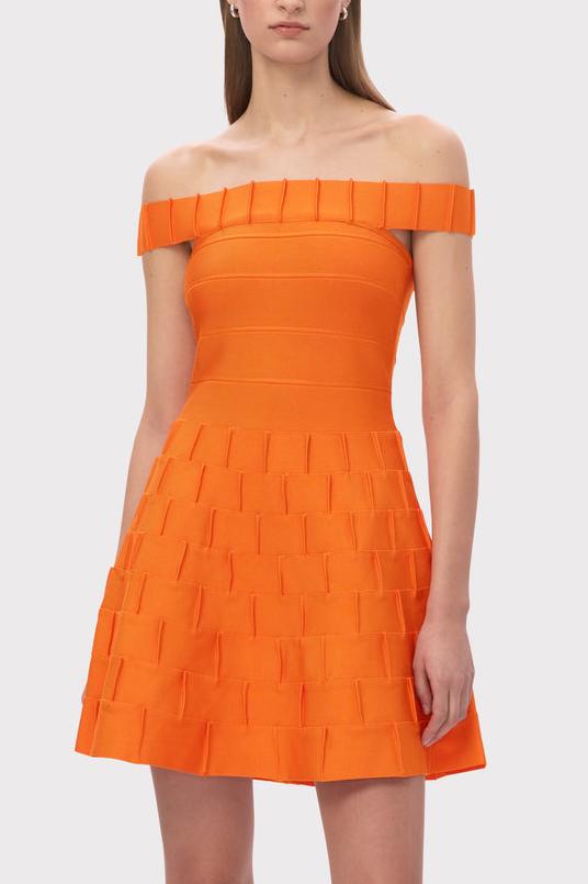 Solid Bandage Off-Shoulder Mini Dress