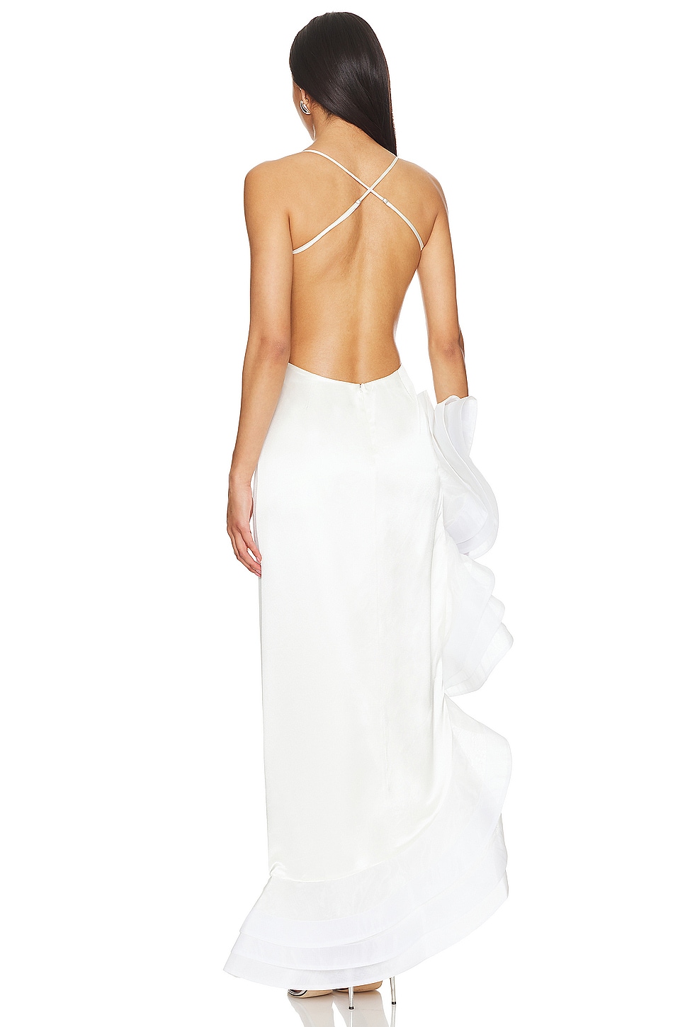 Ruffle Splicing Irregular Midi Dress