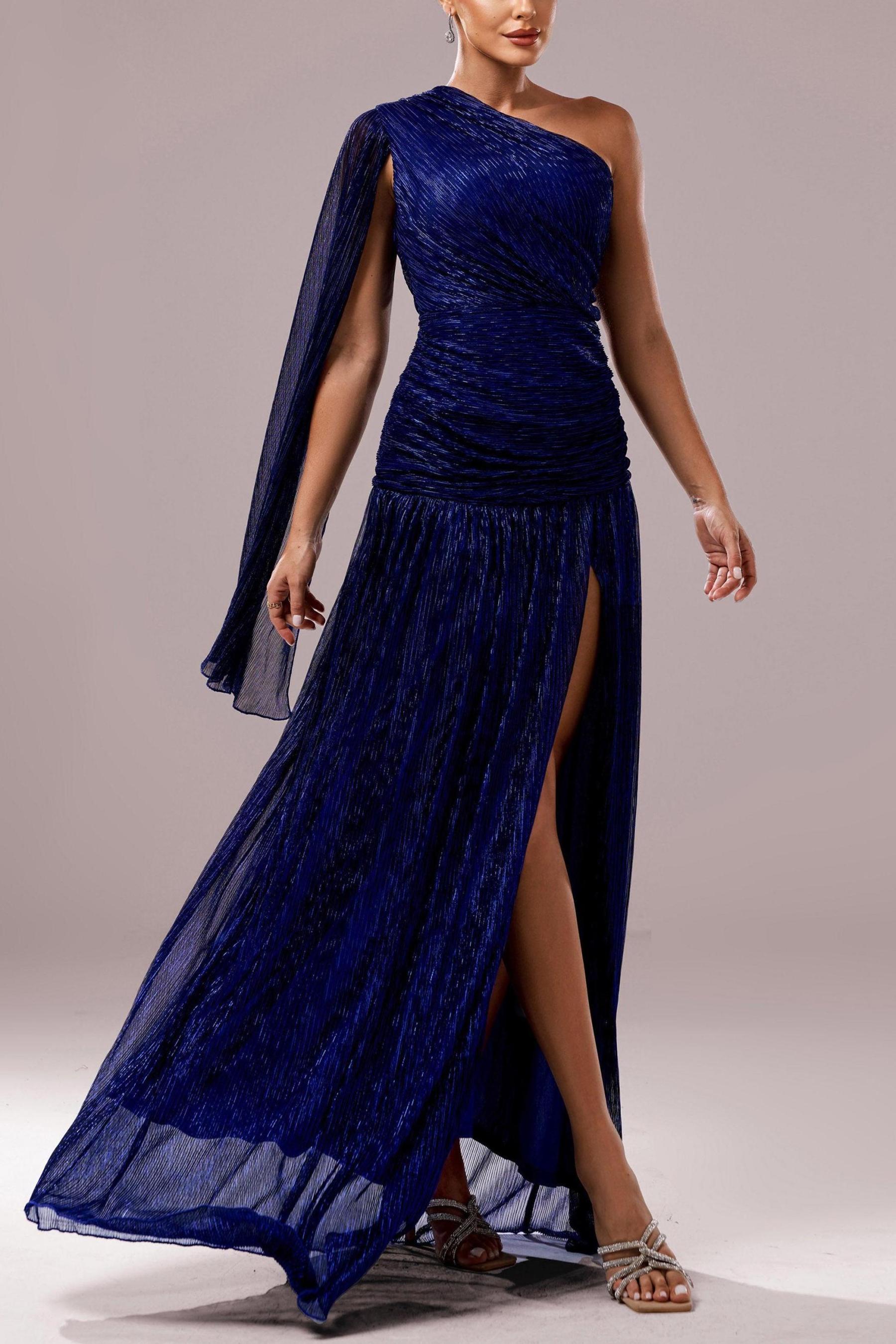 Luxury One Shoulder Slit Maxi Dress