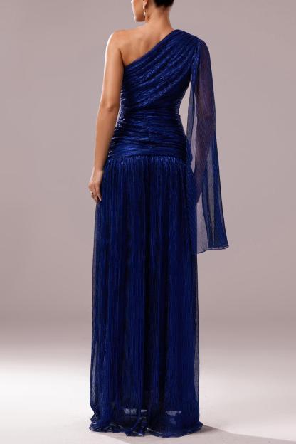 Luxury One Shoulder Slit Maxi Dress