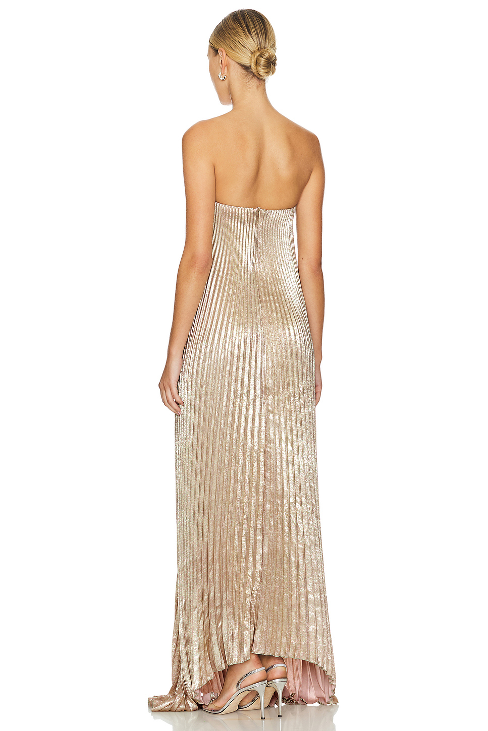 Solid Pleated Off-Shoulder Maxi Dress