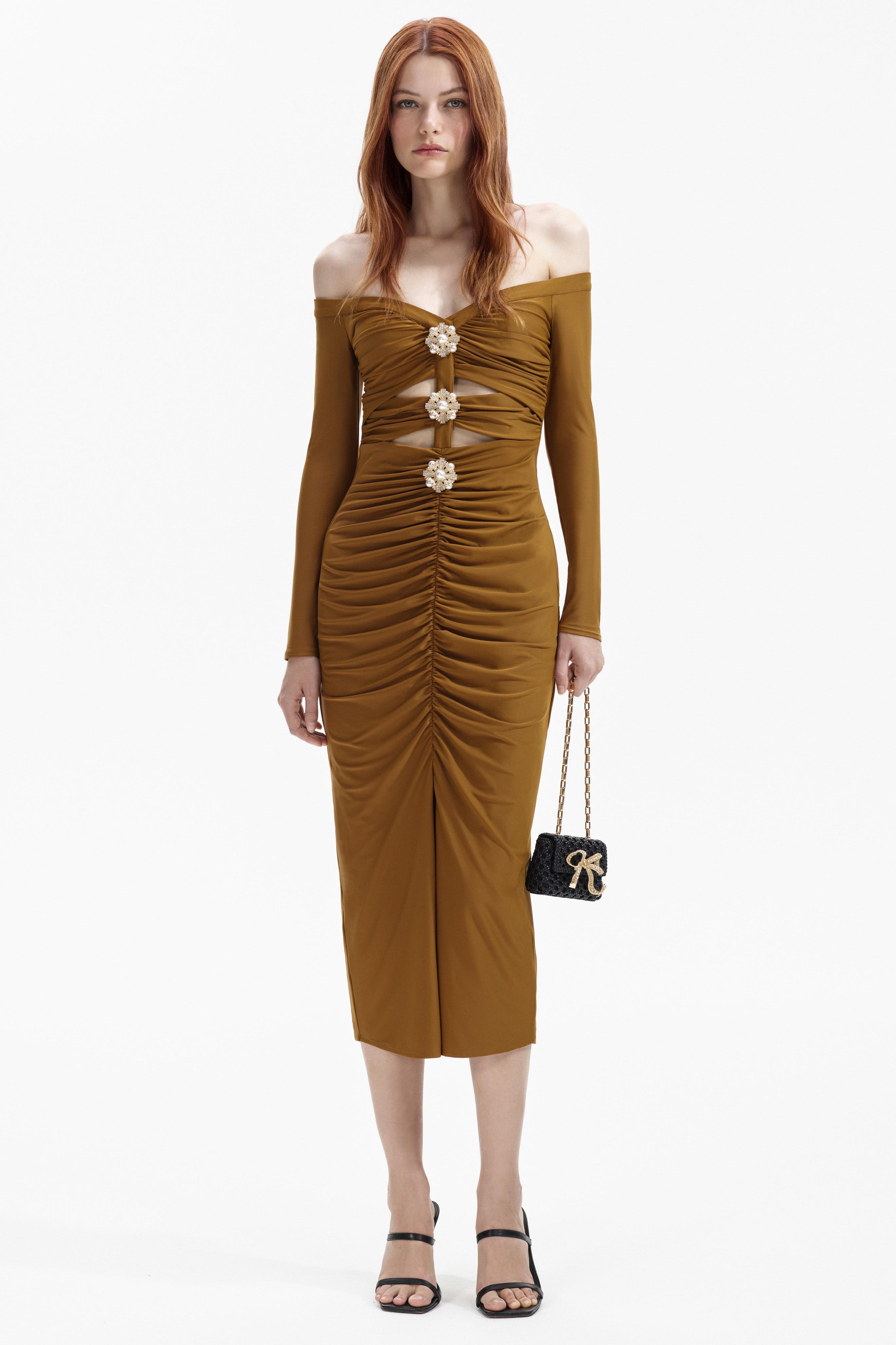 Bandage Cut-Out Off-Shoulder Midi Dress