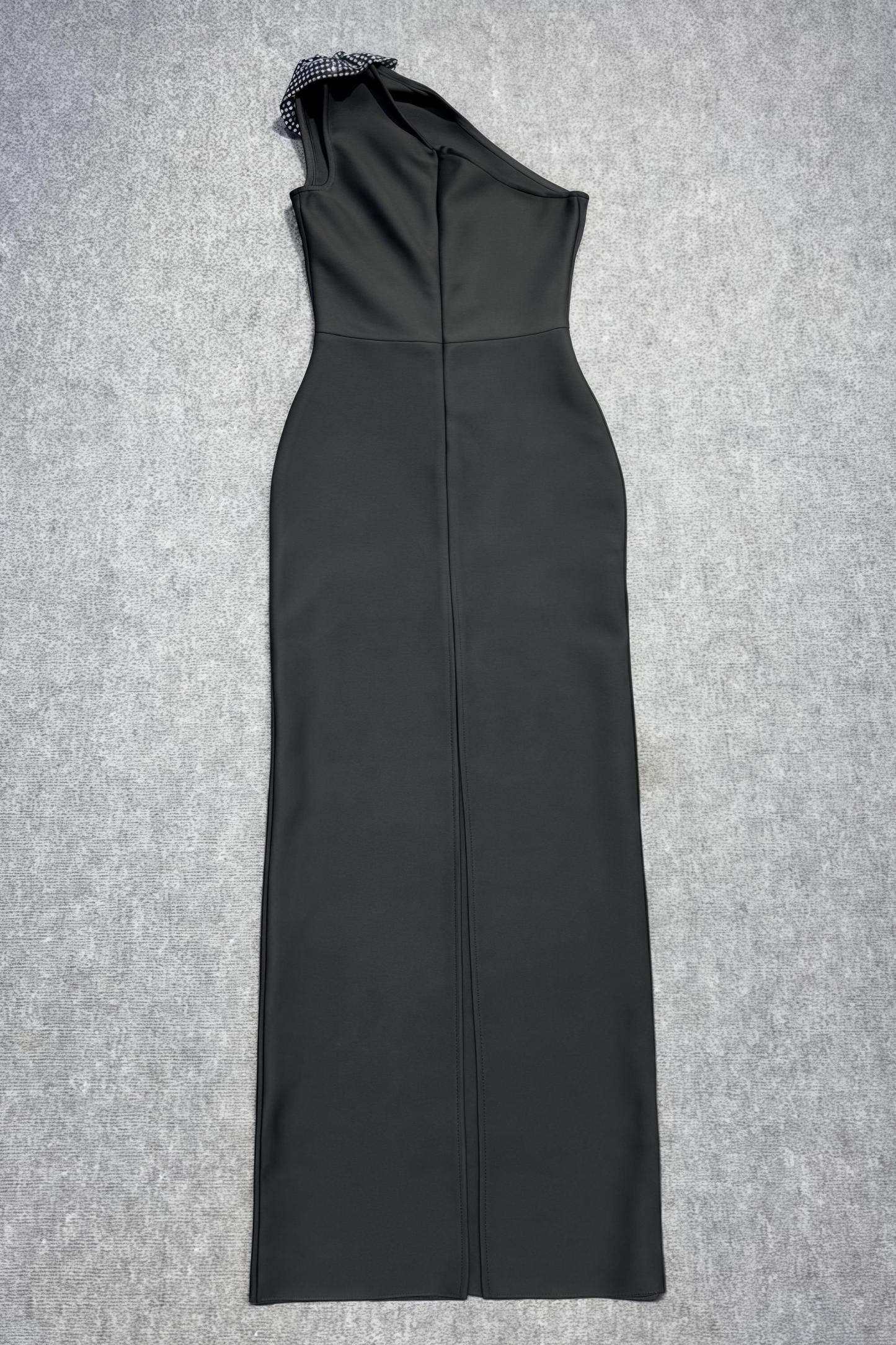 Bandage Rhinestone 3D Flower Midi Dress