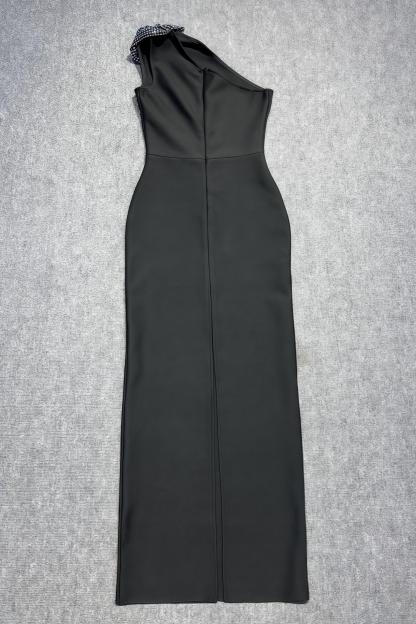 Bandage Rhinestone 3D Flower Midi Dress