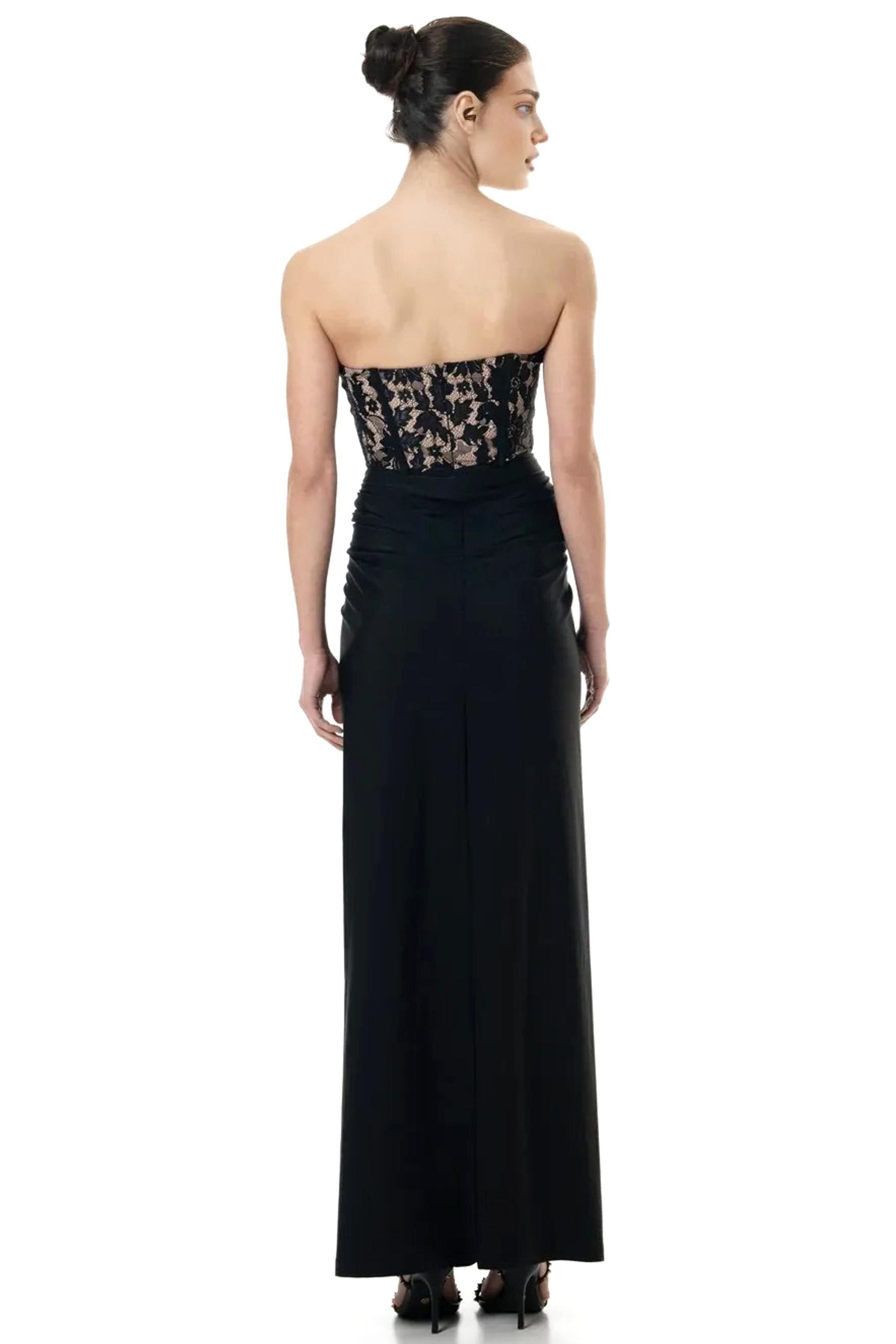 Lace Off-Shoulder Gathering Midi Dress