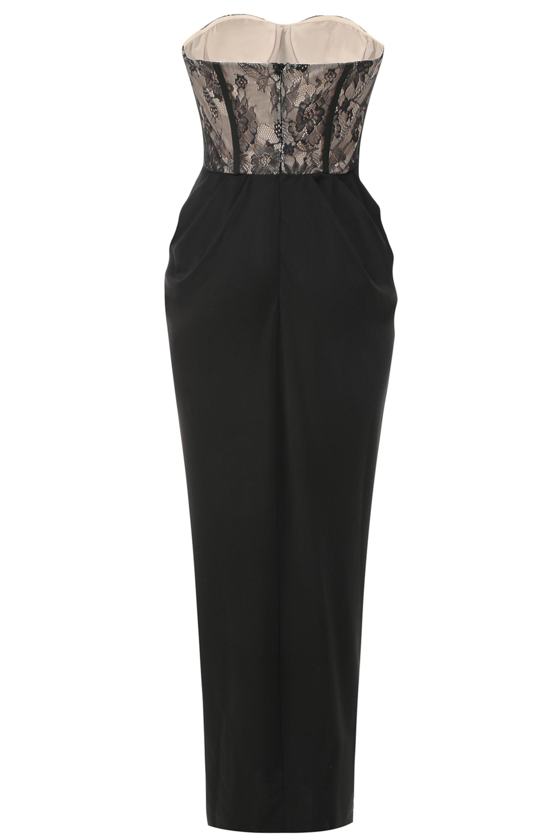 Lace Off-Shoulder Gathering Midi Dress