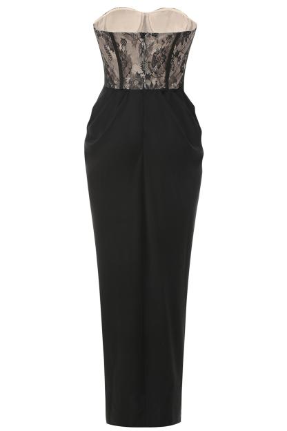 Lace Off-Shoulder Gathering Midi Dress