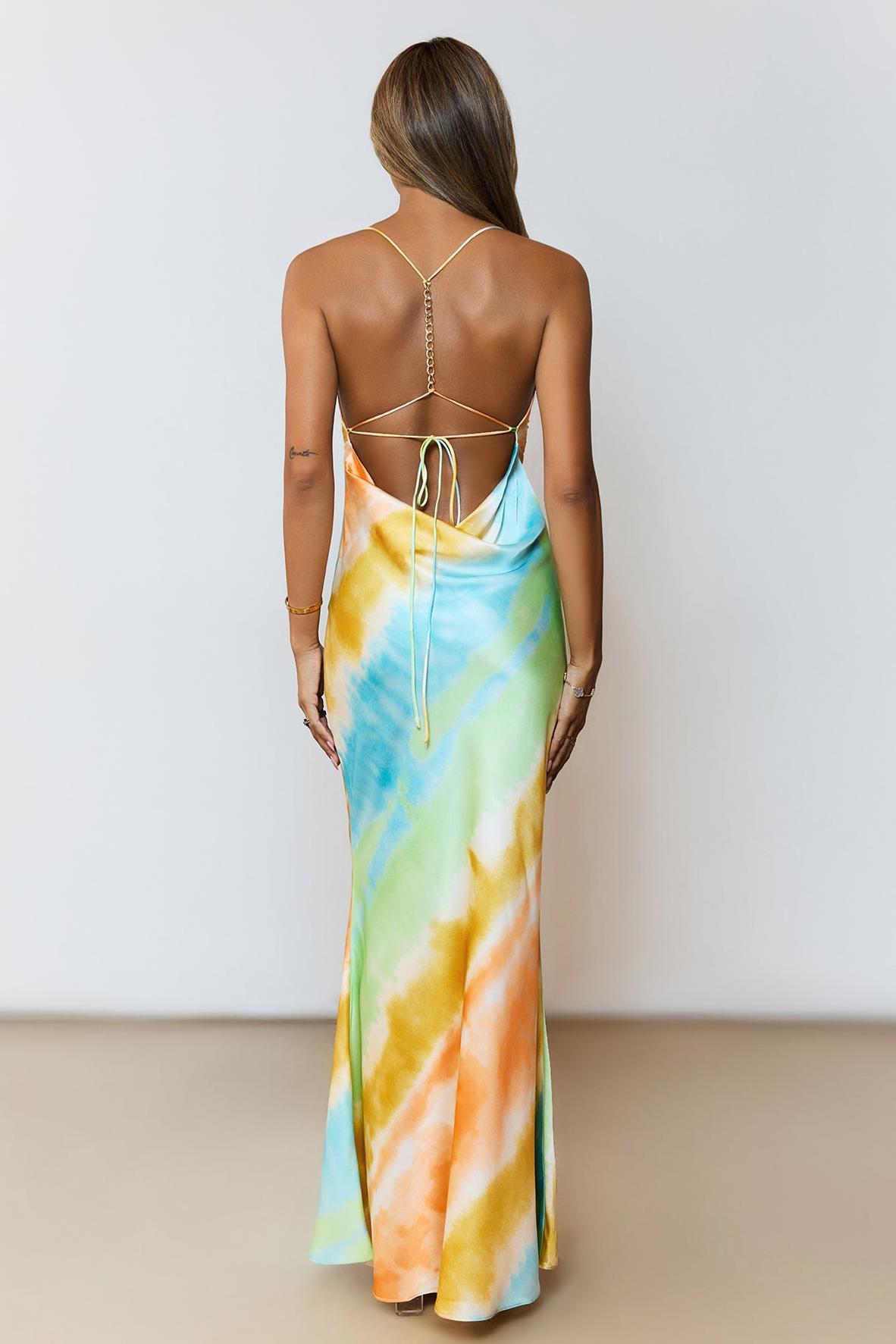 Halter Neck Backless Lace-Up Maxi Dress