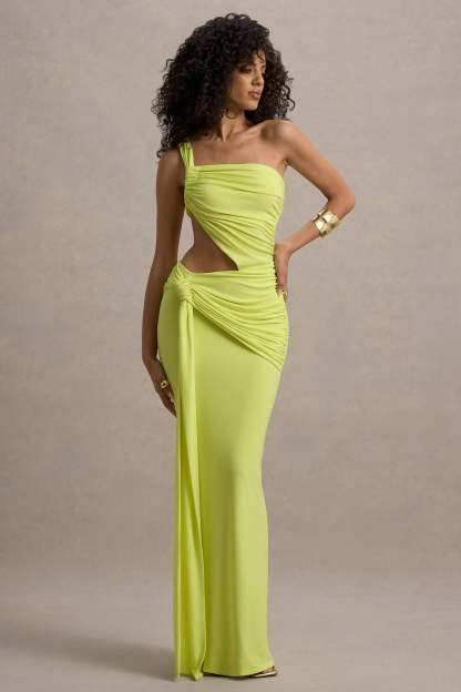Asymmetric Cut-Out One-Shoulder Maxi Dress