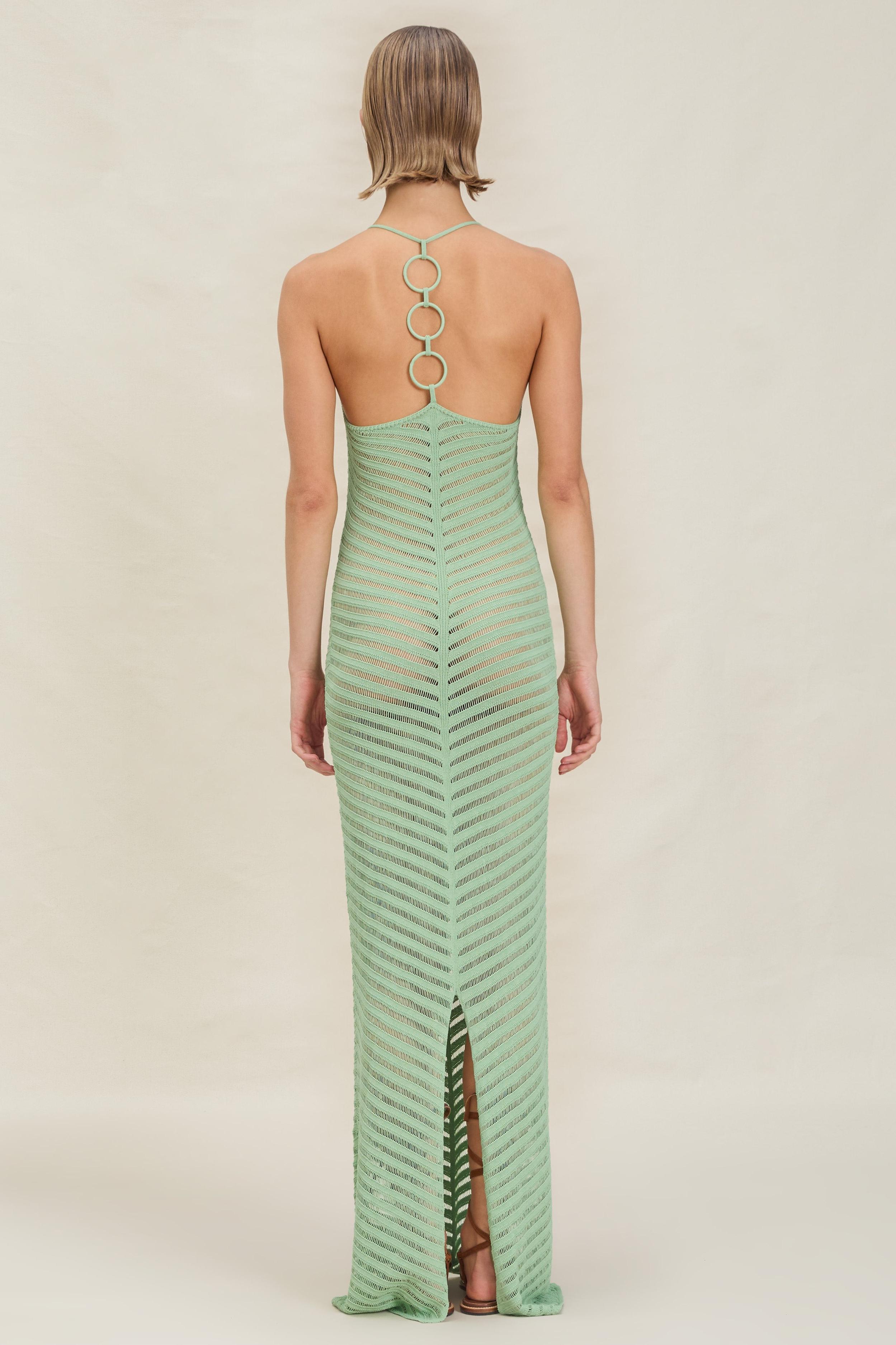 Knit Halter Neck Sleeveless Maxi Dress