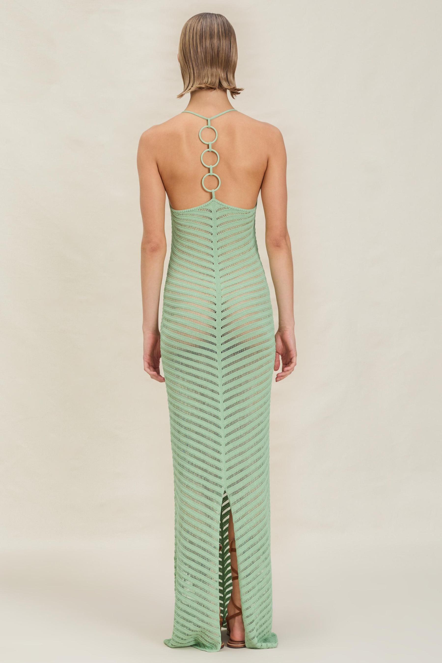 Knit Halter Neck Sleeveless Maxi Dress