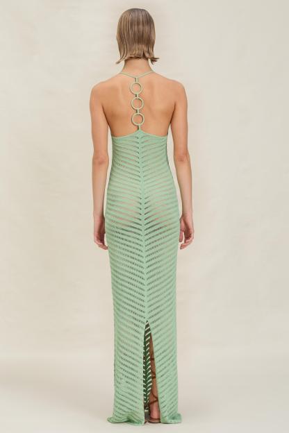 Knit Halter Neck Sleeveless Maxi Dress