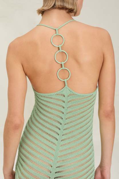 Knit Halter Neck Sleeveless Maxi Dress