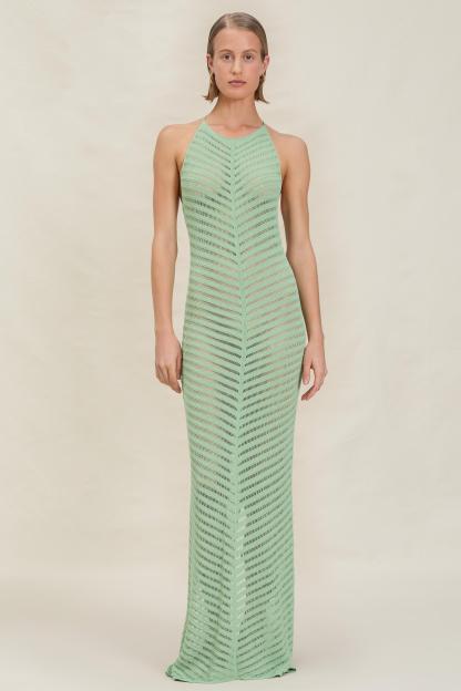 Knit Halter Neck Sleeveless Maxi Dress