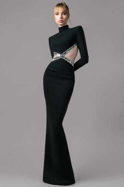 Rhinestone Bandage Cut-Out Maxi Dress