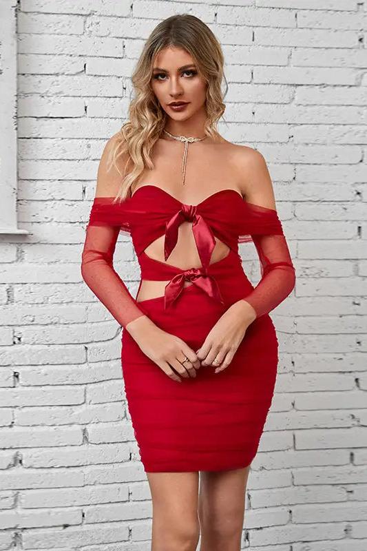 Bandage Cut-Out Bow Mini Dress