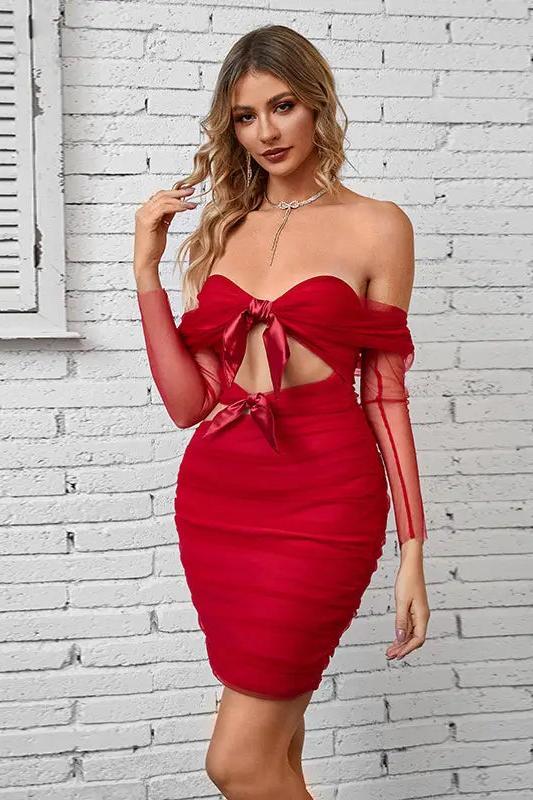 Bandage Cut-Out Bow Mini Dress