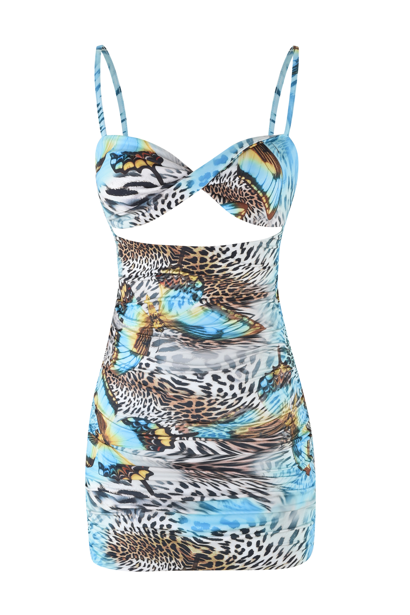 Animal Print Cut-Out Slip Mini Dress