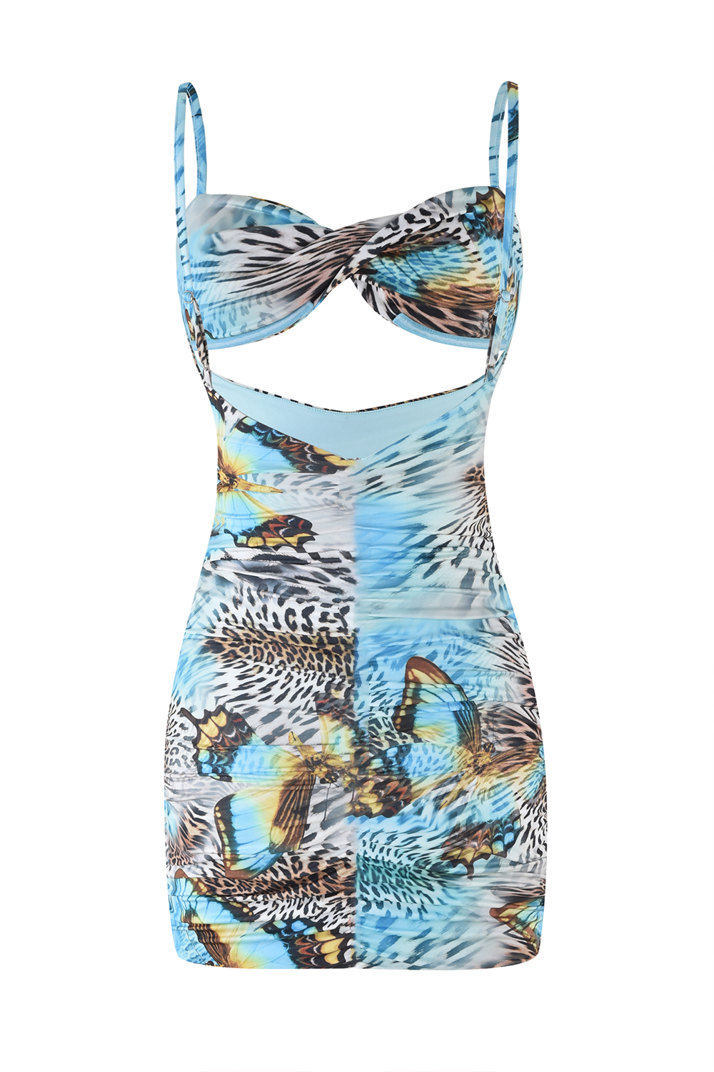 Animal Print Cut-Out Slip Mini Dress