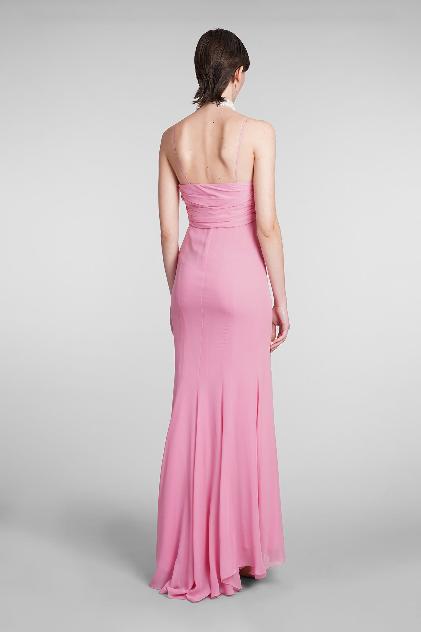 3D Flower Chiffon Frill Maxi Dress