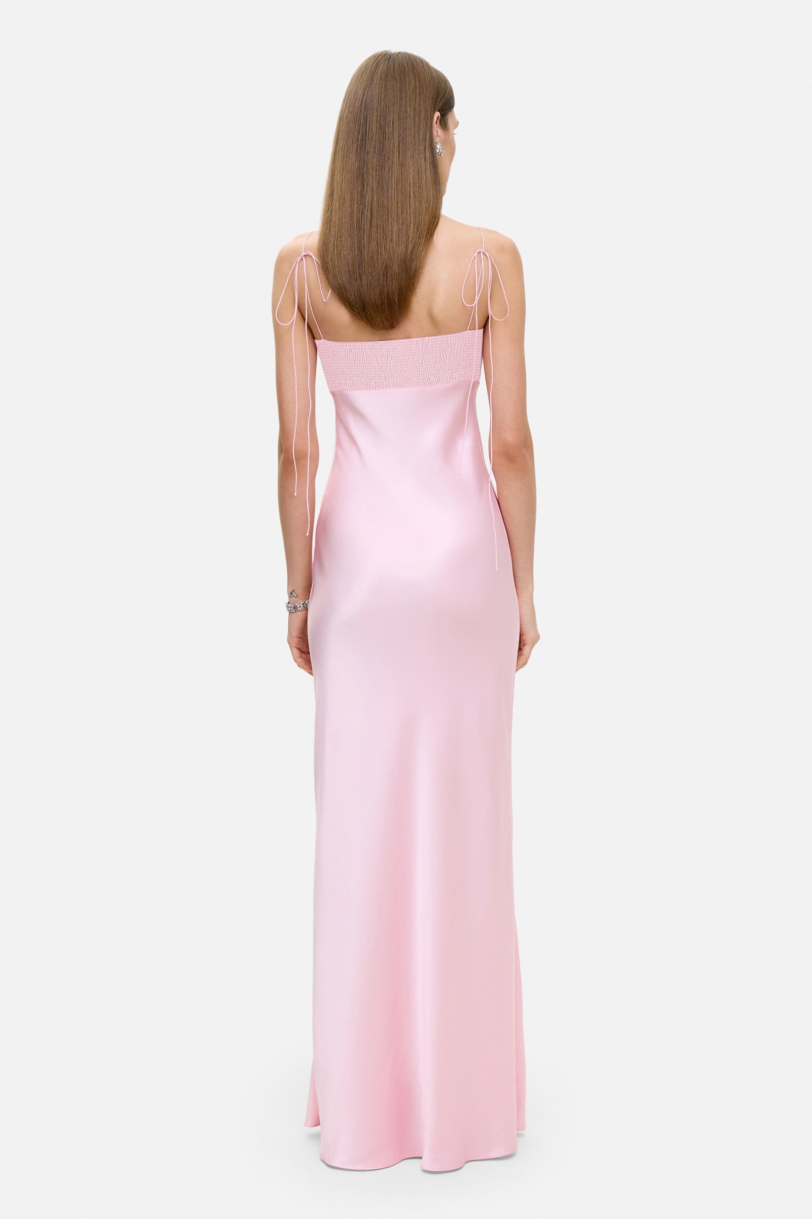 Satin Cut-Out Sleeveless Maxi Dress