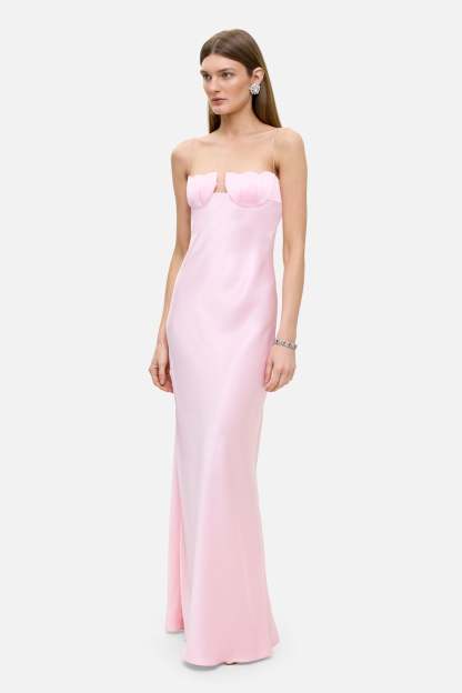 Satin Cut-Out Sleeveless Maxi Dress