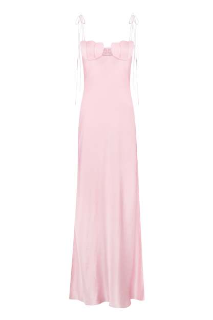Satin Cut-Out Sleeveless Maxi Dress