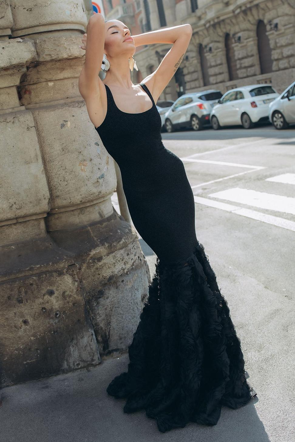 Luxury 3D Flower Sleeveless Maxi Dress