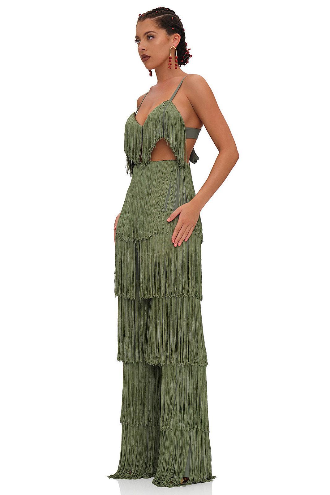 Tassel Tie-Up Top & High Waist Pants Set