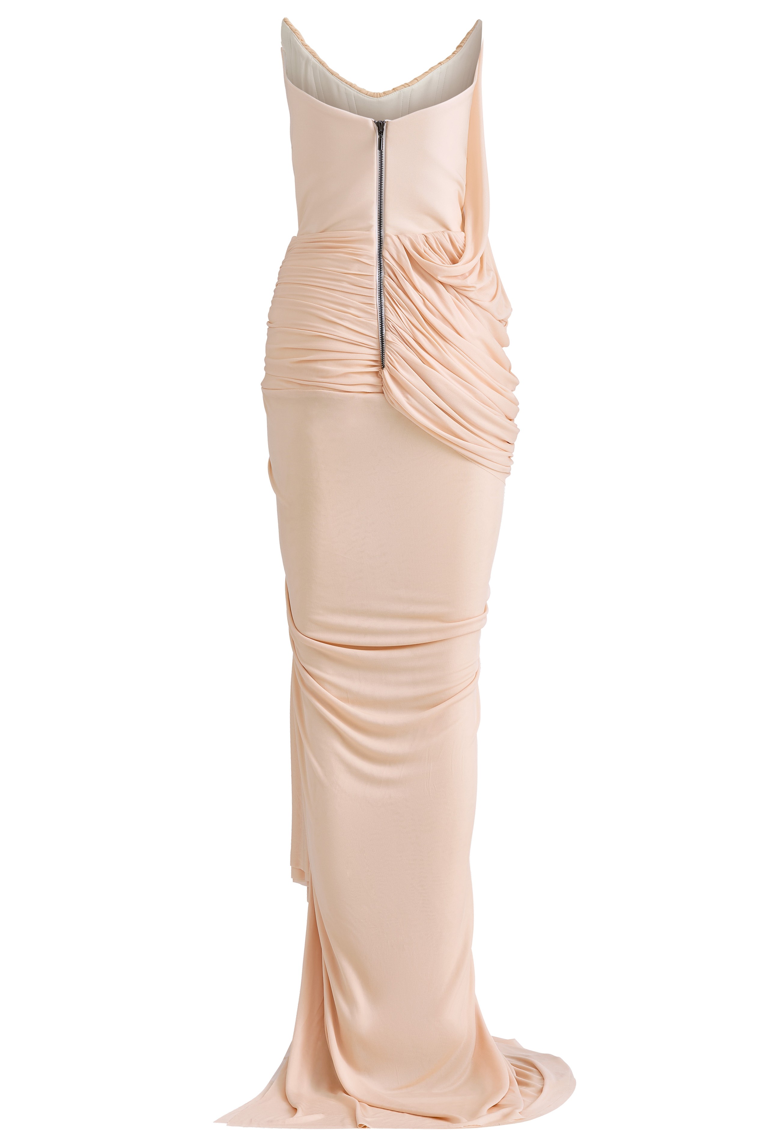 Mesh Gathering Off-Shoulder Maxi Dress