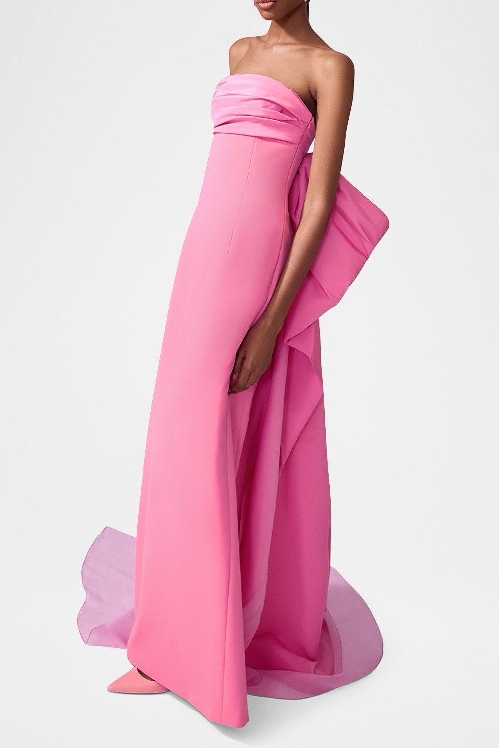 Solid Pleated Off-Shoulder Maxi Dress