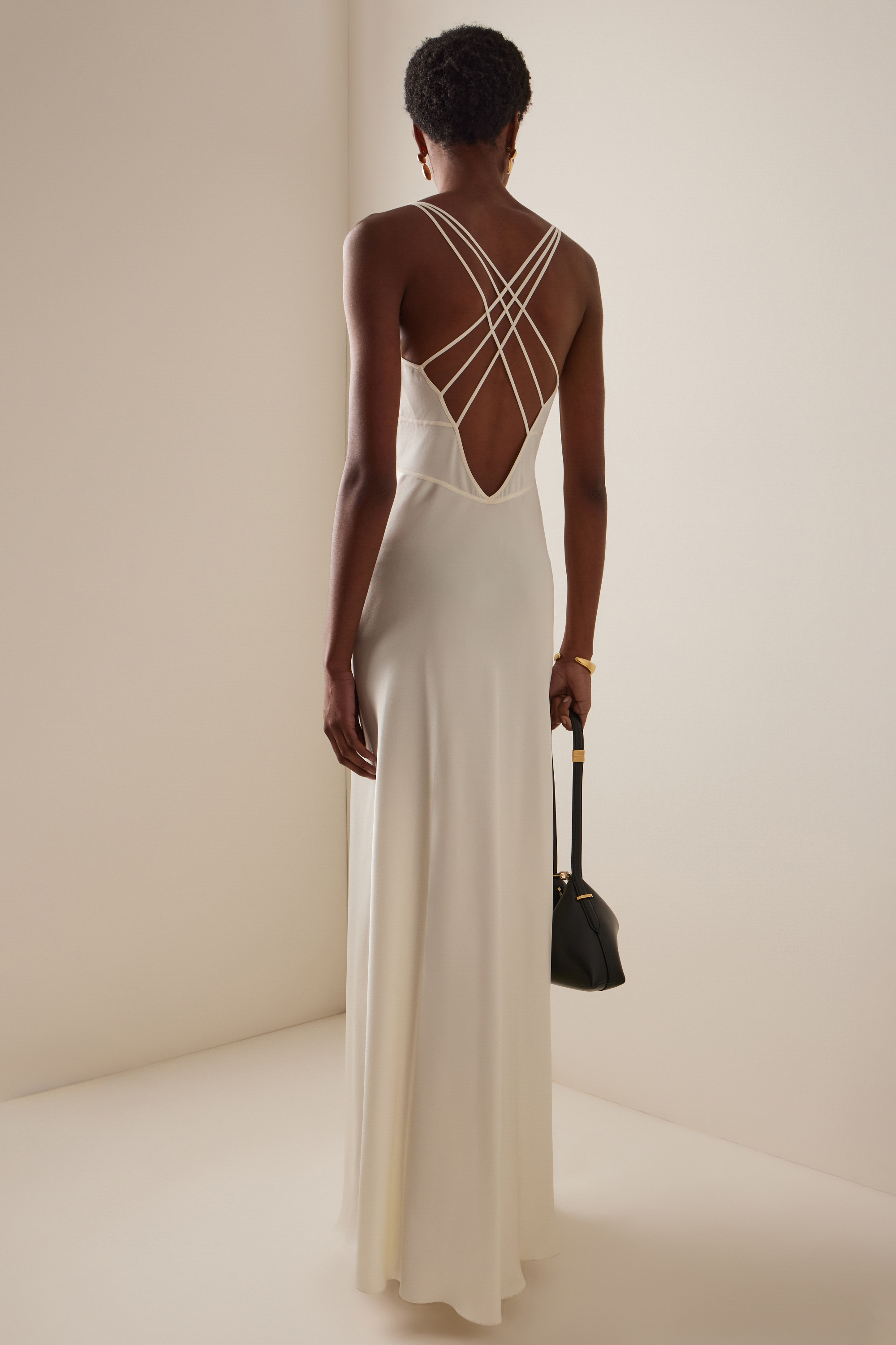Satin V-Neck Sleeveless Maxi Dress