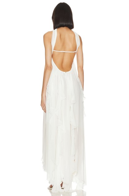 Chiffon Off-Shoulder Slit Maxi Dress