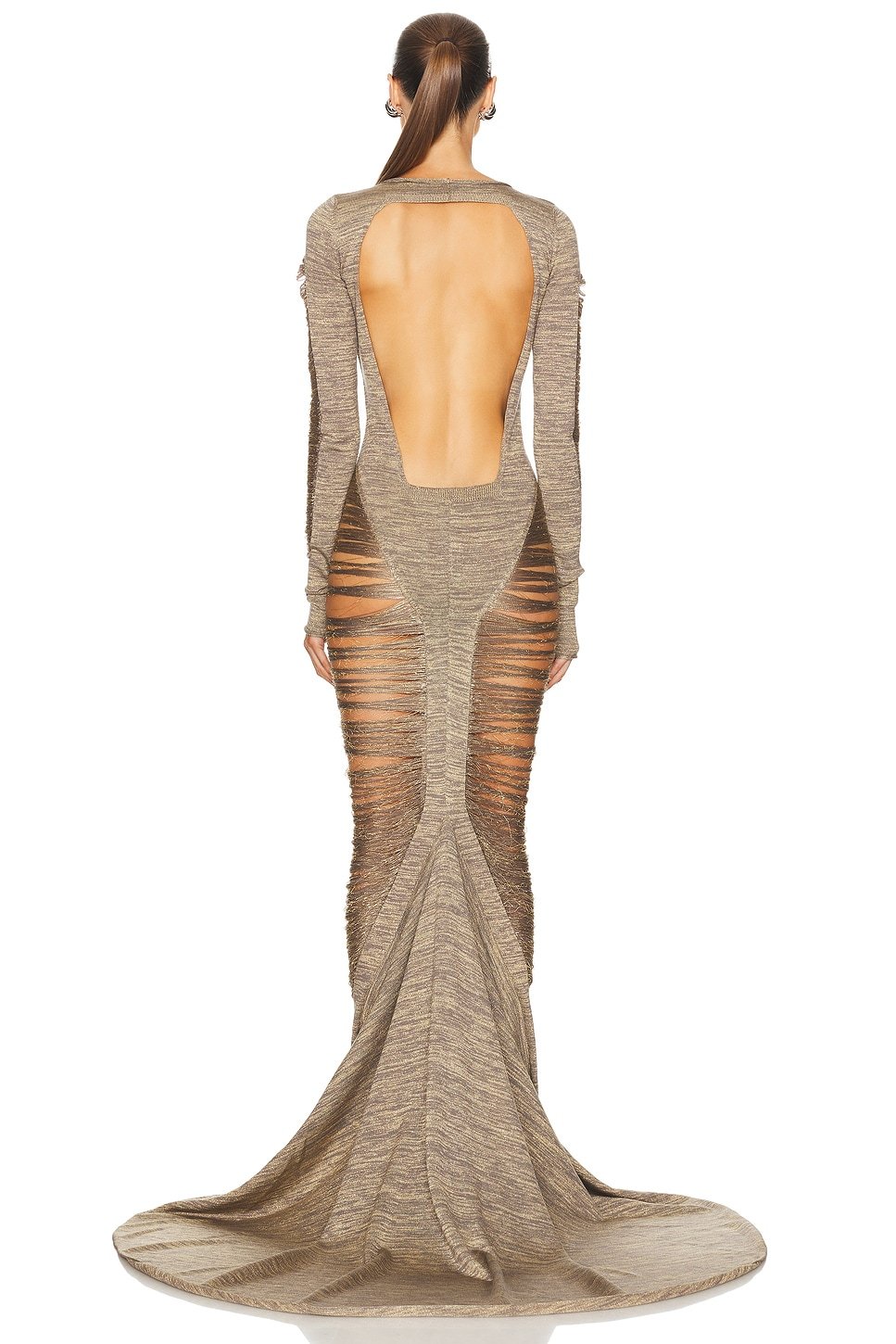 Knit Cut-Out Long Sleeve Maxi Dress