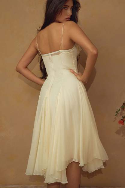 Chiffon Sleeveless Slip Midi Dress