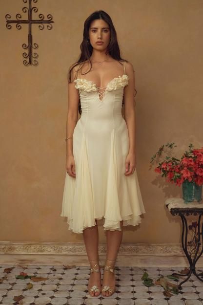 Chiffon Sleeveless Slip Midi Dress