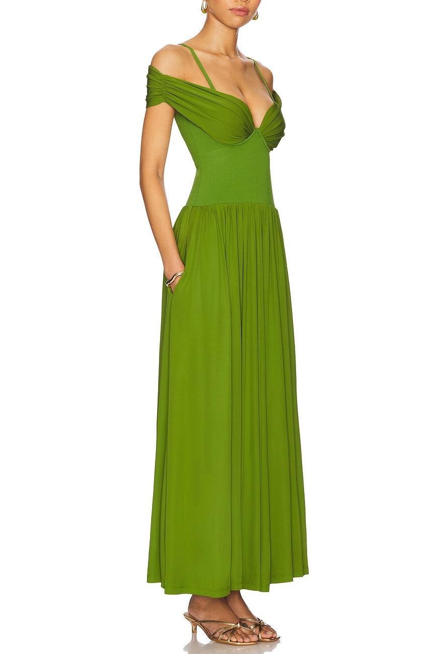 Chiffon Splicing Bandage Sweetheart Neck Maxi Dress