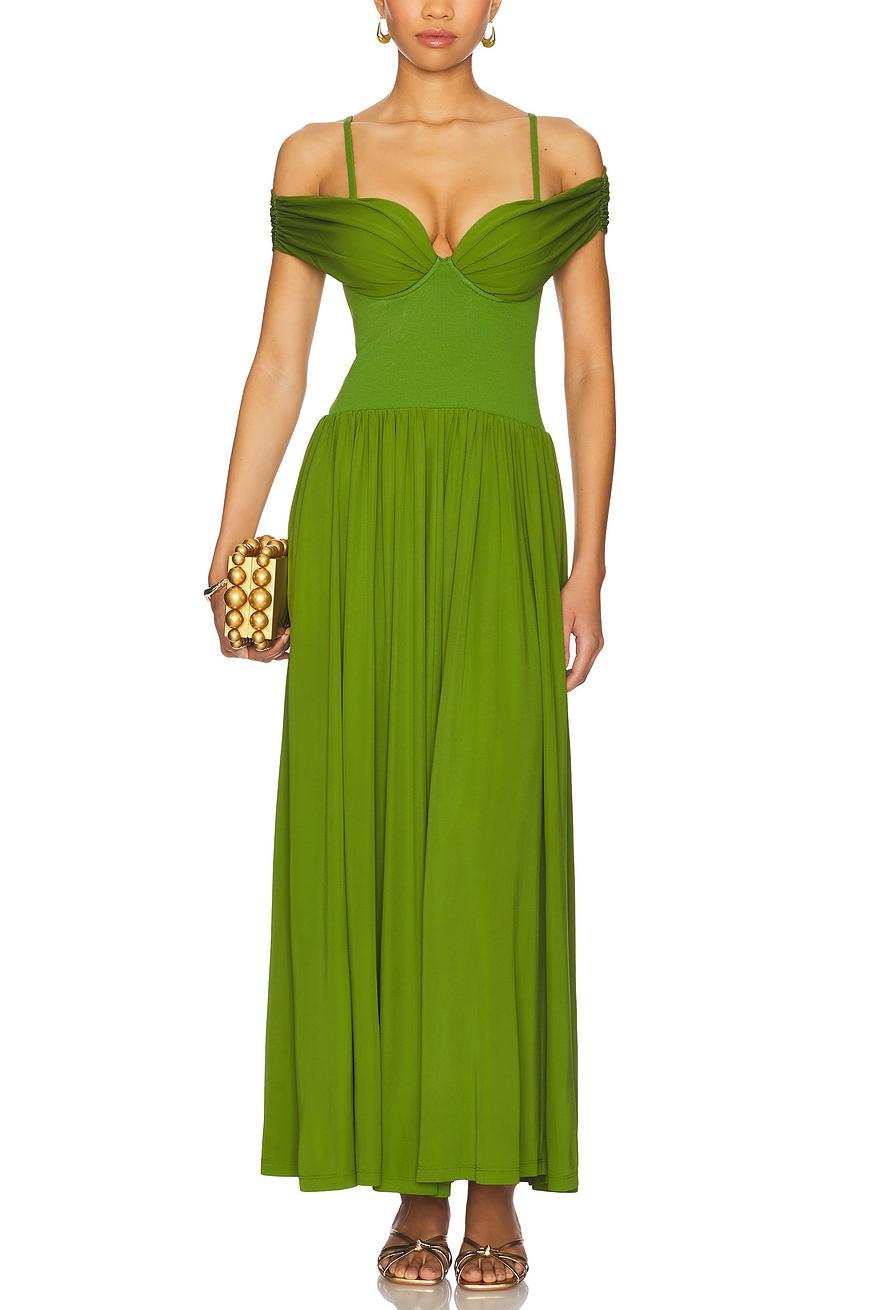 Chiffon Splicing Bandage Sweetheart Neck Maxi Dress