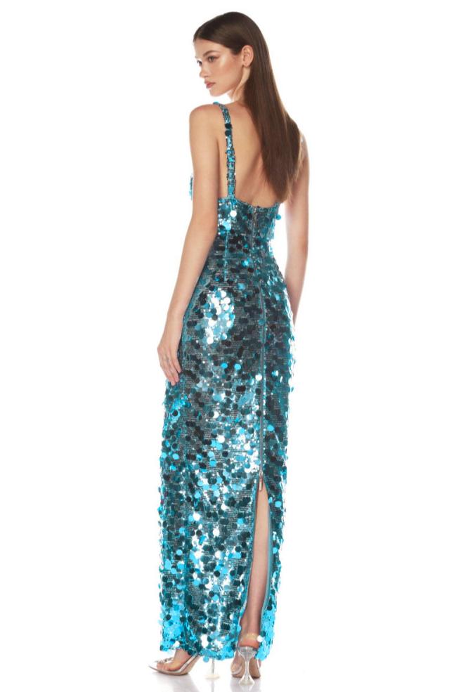 Sequin V-Neck Slip Maxi Dress